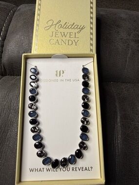 Bomb Party Holiday Jewel Candy Necklace NK12694 Frosted Gems Luxe Licorice New